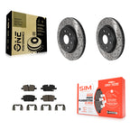 Transit Auto Rear Coated Drilled Slotted Disc Brake Rotors And Semi-Metallic Pads Kit For Chevrolet Blazer Traverse Equinox EV Cadillac GMC Acadia XT5 Buick Enclave XT6 Limited KDS-101187