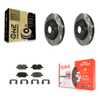 Transit Auto Rear Coated Drilled Slotted Disc Brake Rotors And Semi-Metallic Pads Kit For Cadillac CT5 With 1 Piston Caliper KDS-101188