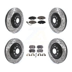 Transit Auto Front Rear Coated Drilled Slotted Disc Brake Rotors And Ceramic Pads Kit For Volkswagen GTI Without Performance Package KDT-102174