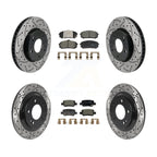 Transit Auto Front Rear Coated Drilled Slotted Disc Brake Rotors And Ceramic Pads Kit For 2021-2025 Hyundai Elantra 1.6L with Naturally Aspirated With Electric Parking KDT-102176