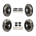 Transit Auto Front Rear Coated Drilled Slotted Disc Brake Rotors And Ceramic Pads Kit For 2019 Dodge Challenger SXT with AWD With 320mm Diameter Rotor KDT-102187