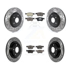 Transit Auto Front Rear Coated Drilled Slotted Disc Brake Rotors And Ceramic Pads Kit For 2024 Acura Integra 1.5L KDT-102188