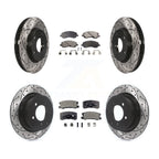 Transit Auto Front Rear Coated Drilled Slotted Disc Brake Rotors And Ceramic Pads Kit For Mitsubishi Lancer KDT-102189