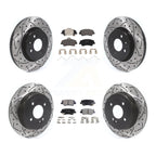 Transit Auto Front Rear Coated Drilled Slotted Disc Brake Rotors And Ceramic Pads Kit For 2018 Kia Rio Except Vehicles Manufactured In Mexico KDT-102193