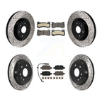 Transit Auto Front Rear Drill Slot Disc Brake Rotor Ceramic Pad Kit For GMC Chevrolet Sierra 1500 Silverado Yukon Tahoe XL Cadillac Suburban Escalade ESV With 6 Piston Brembo Calipers KDT-102194