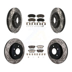 Transit Auto Front Rear Coated Drilled Slotted Disc Brake Rotors And Ceramic Pads Kit For 2021 Nissan Rogue 1st Digit Of Vin Is 5 K KDT-102195