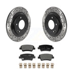 Transit Auto Rear Coated Drilled Slotted Disc Brake Rotors And Ceramic Pads Kit For Hyundai Elantra With Manual Parking KDT-102198