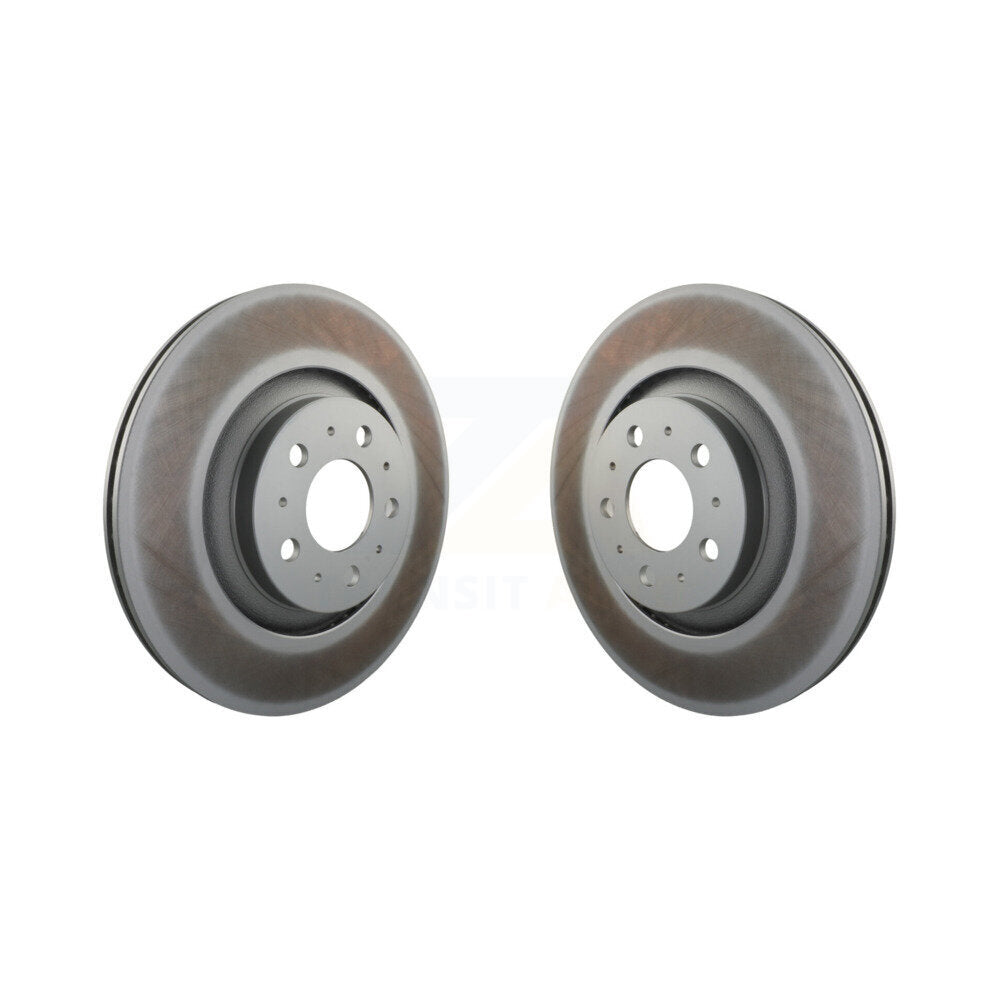 Genius Rear Coated Disc Brake Rotors Pair For 2020-2025 Tesla Y Performance With Outboard Vented KG-102108