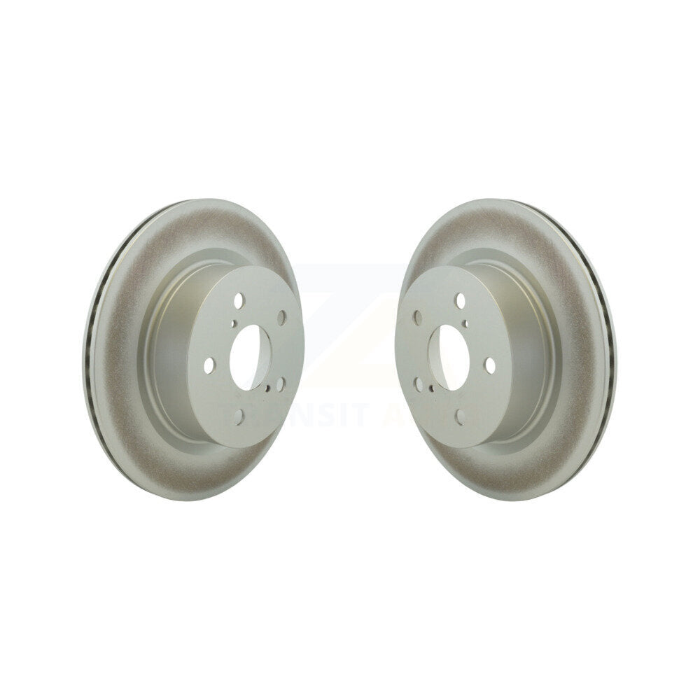 Genius Rear Coated Disc Brake Rotors Pair For 2021-2025 Lexus IS300 IS350 RC350 RC300 KG-102111 - Product & Packaging View