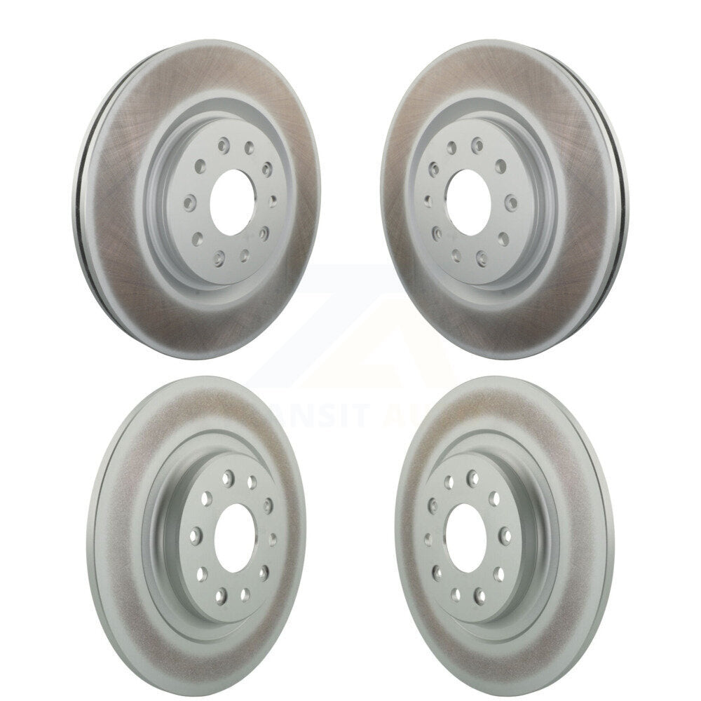 Genius Front Rear Coated Disc Brake Rotors Kit For Chrysler Pacifica AWD KG-102117 - Product & Packaging View