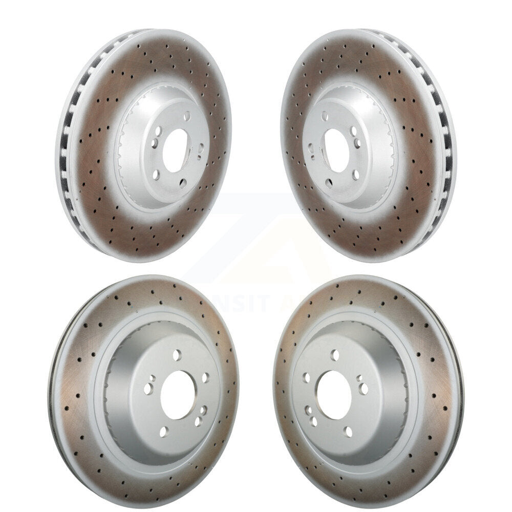 Genius Front Rear Coated Disc Brake Rotors Kit For Mercedes-Benz S560 S550 S450 S550e With Sport Package 340mm Diameter Rotor KG-102125