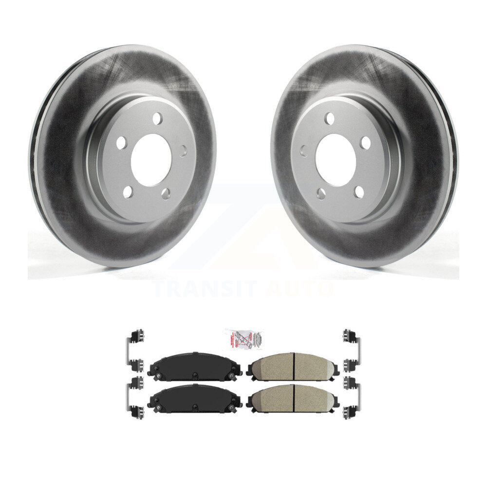 Transit Auto Front Coated Disc Brake Rotors And Ceramic Pads Kit For 2019 Dodge Challenger SXT with AWD With 320mm Diameter Rotor KGA-100088