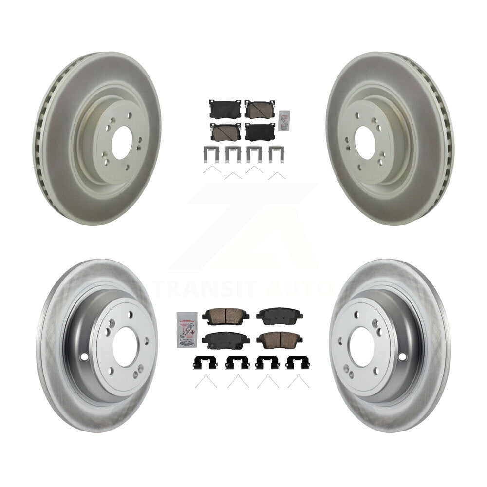 Transit Auto Front Rear Ceramic Pads And Coated Disc Brake Rotors Kit For Genesis G80 KGA-107542