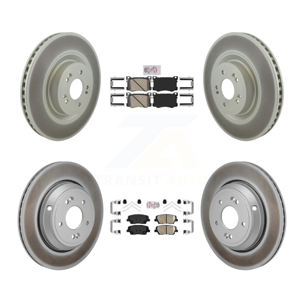 Transit Auto Front Rear Ceramic Pads And Coated Disc Brake Rotors Kit For 2018-2020 Genesis G80 3.3L KGA-107544