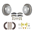 Transit Auto Rear Disc Coated Rotors Semi-Metallic Pads Parking Brake Shoes And Hardware Kit For 2004 GMC Sierra 1500 With 2 Piston Caliper KGF-104234