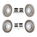 Transit Auto Front Rear Coated Disc Brake Rotors And Semi-Metallic Pads Kit For Mitsubishi Outlander Nissan Pathfinder PHEV INFINITI QX60 ARIYA KGS-102782