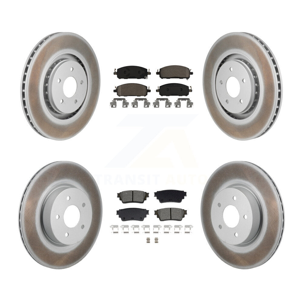 Transit Auto Front Rear Coated Disc Brake Rotors And Semi-Metallic Pads Kit For Mitsubishi Outlander Nissan Pathfinder PHEV INFINITI QX60 ARIYA KGS-102782
