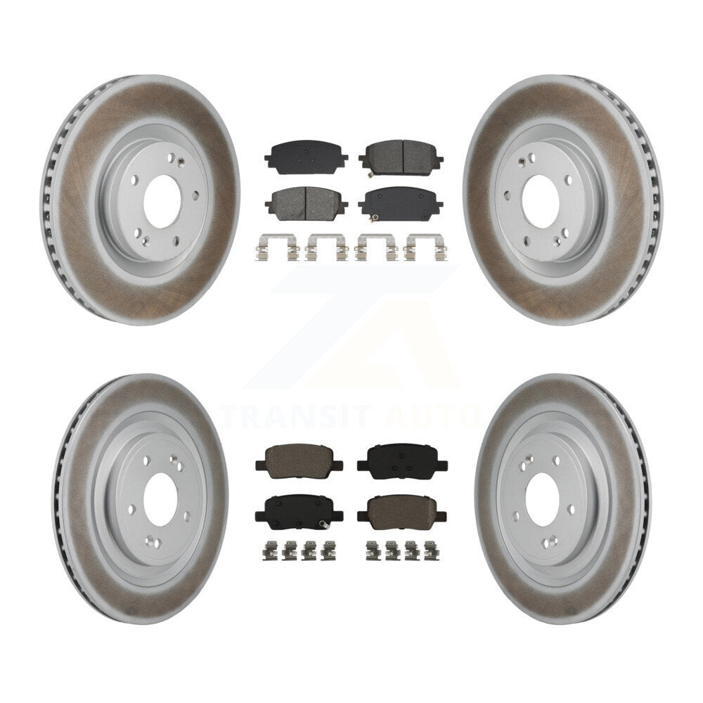 Transit Auto Front Rear Coated Disc Brake Rotors And Semi-Metallic Pads Kit For Hyundai Santa Fe Kia Sorento KGS-102785