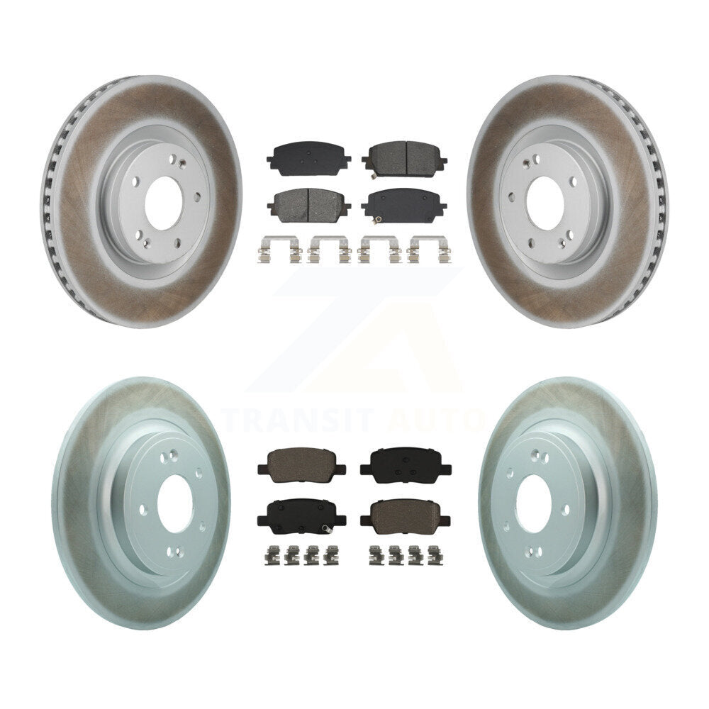 Transit Auto Front Rear Coated Disc Brake Rotors And Semi-Metallic Pads Kit For Hyundai Santa Fe Kia Sorento GAS engine KGS-102786