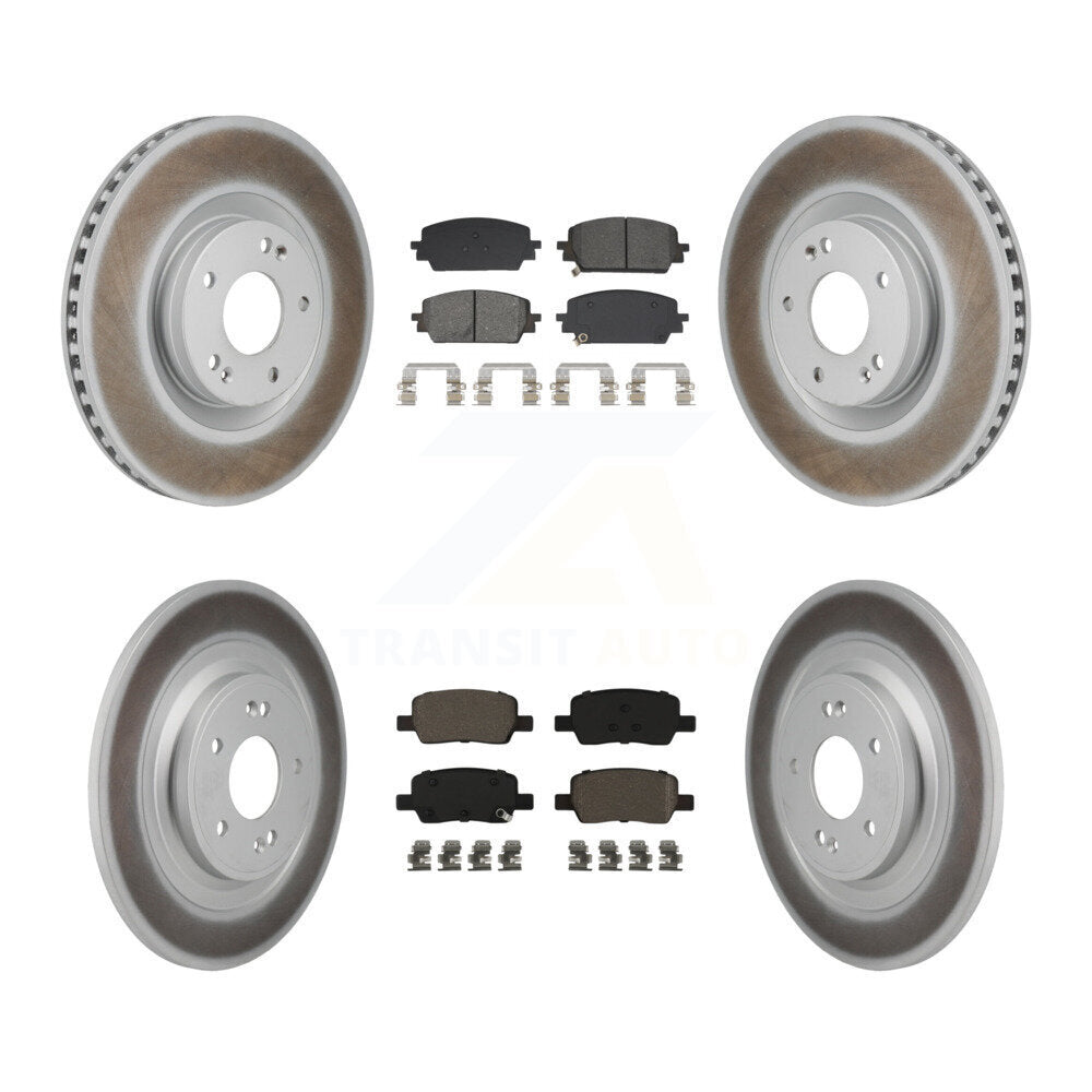 Transit Auto Front Rear Coated Disc Brake Rotors And Semi-Metallic Pads Kit For Hyundai Santa Cruz Kia Sorento KGS-102787