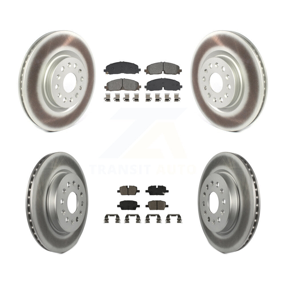 Transit Auto Front Rear Coated Disc Brake Rotors And Semi-Metallic Pads Kit For 2021 Cadillac XT5 Buick Enclave XT6 KGS-102790