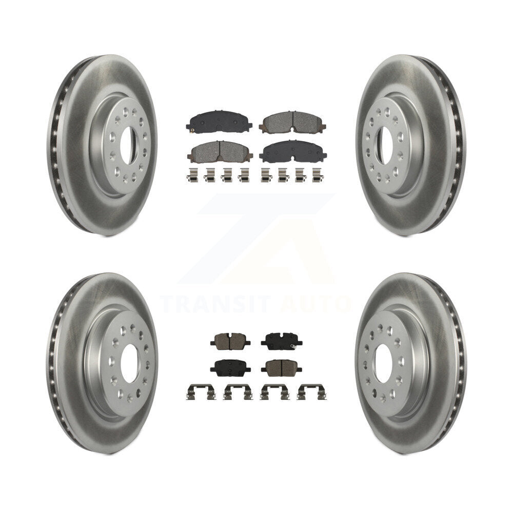 Transit Auto Front Rear Coated Disc Brake Rotors And Semi-Metallic Pads Kit For Chevrolet Traverse Blazer GMC Acadia Buick Enclave KGS-102791