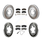 Transit Auto Front Rear Coated Disc Brake Rotors And Semi-Metallic Pads Kit For Ford Transit-250 Transit-350 Transit-150 With 5 Lug Wheels 115mm Bolt Circle RWD KGS-103585