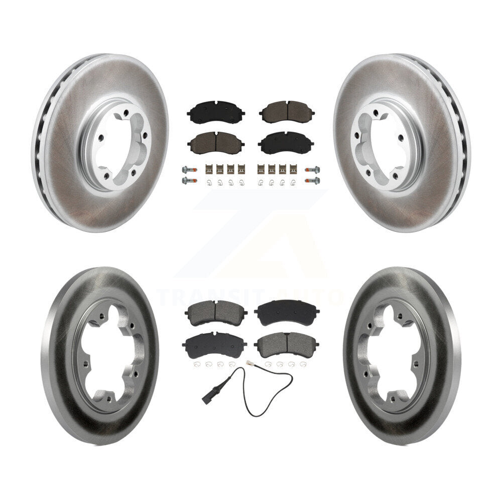 Transit Auto Front Rear Coated Disc Brake Rotors And Semi-Metallic Pads Kit For Ford Transit-250 Transit-350 Transit-150 With 5 Lug Wheels 115mm Bolt Circle RWD KGS-103585