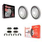 Transit Auto Rear Coated Disc Brake Rotors And Semi-Metallic Pads Kit For 2020-2023 Cadillac CT4 With 321mm Diameter Front Rotor 4 Piston Calipers KGS-103618
