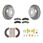 Transit Auto Rear Disc Coated Rotors Semi-Metallic Pads Parking Brake Shoes And Hardware Kit For 2004 GMC Sierra 1500 With 2 Piston Caliper KGS-103744