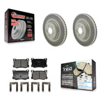 Transit Auto Front Coated Disc Brake Rotors And Ceramic Pads Kit For Genesis G80 KGT-104333