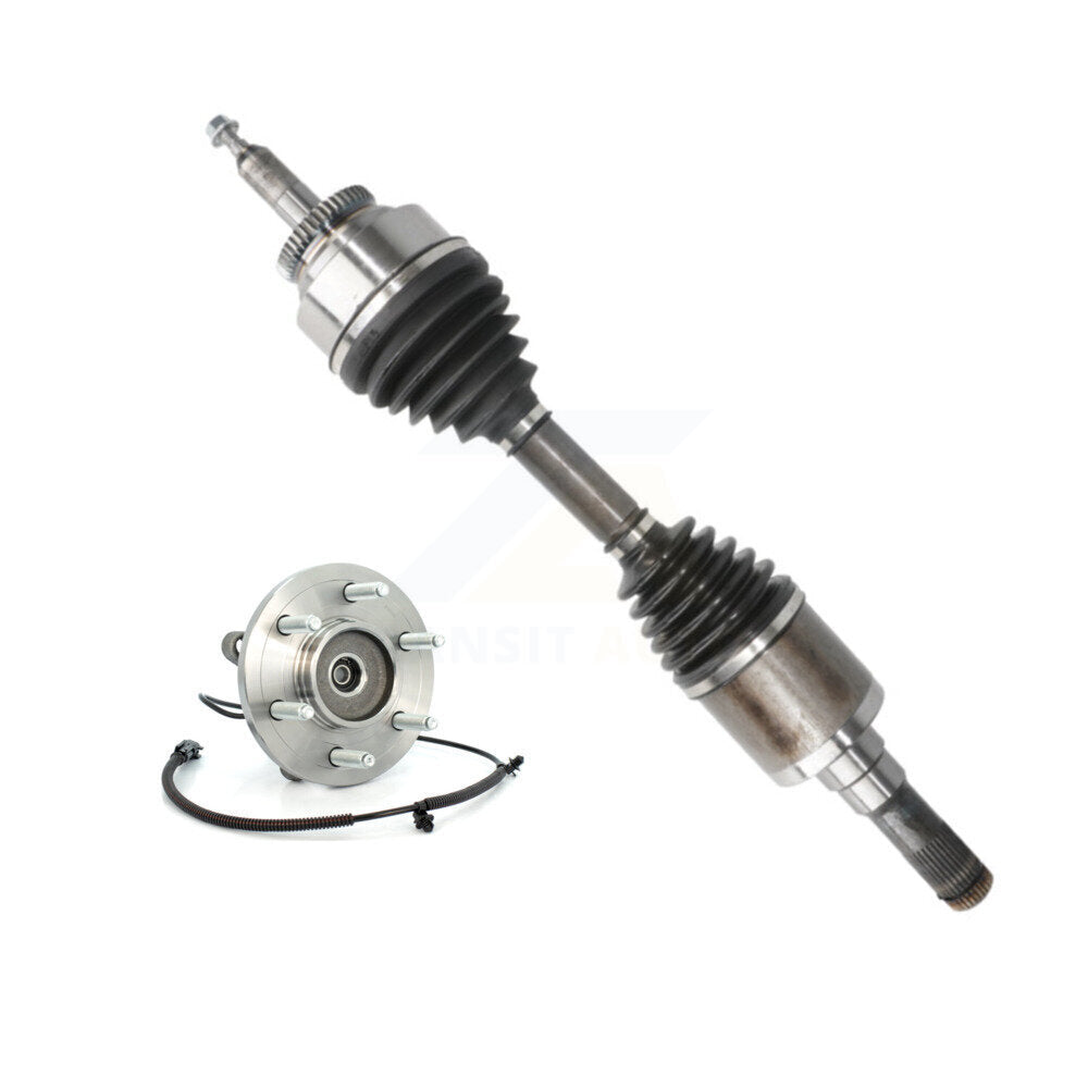 Kugel Front Left (Driver Side) CV Axle Drive Shaft And Complete Wheel Hub Bearing Assembly Kit For 2011-2014 Ford Expedition Lincoln Navigator 4WD KN7-100108