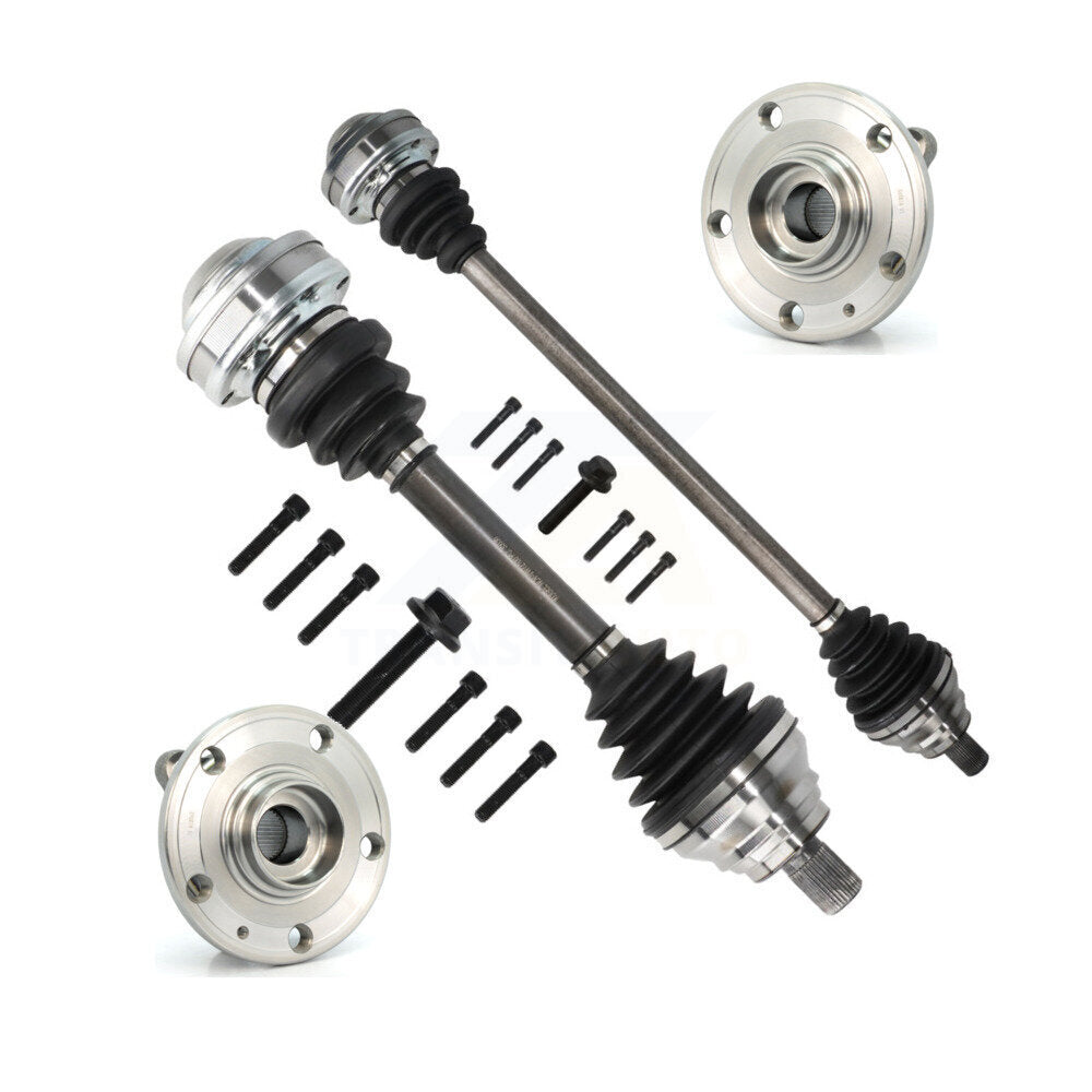 Kugel Front CV Axle Drive Shaft And Complete Wheel Hub Bearing Assembly Kit For Volkswagen GTI Jetta Eos Passat CC Audi A3 - Left Right Side (Driver Passenger) KN7-100448