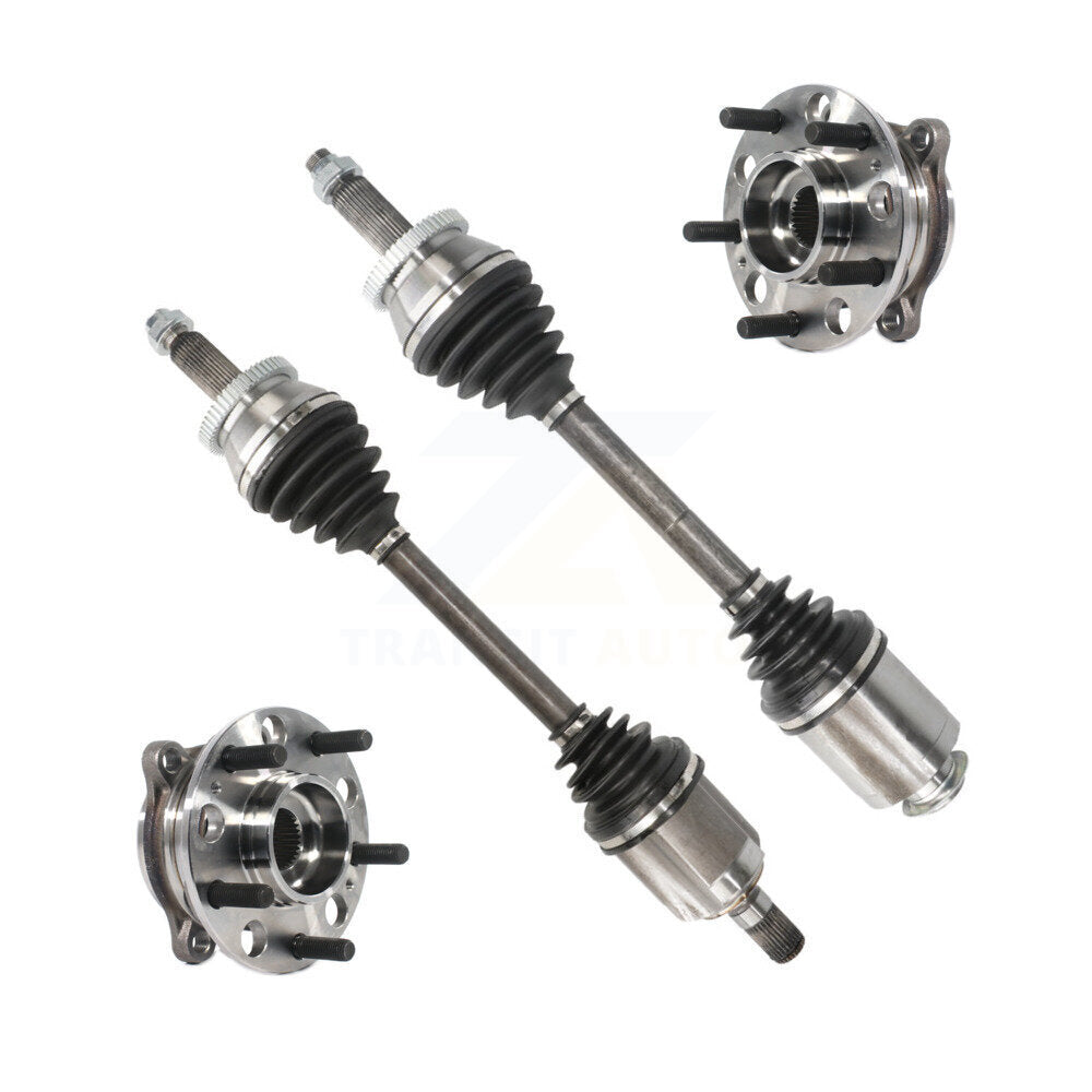 Kugel Front CV Axle Drive Shaft And Complete Wheel Hub Bearing Assembly Kit For 2017-2018 Hyundai Santa Fe Sport 2.0L with Turbocharged - Left Right Side (Driver Passenger) KN7-100490