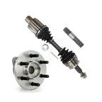 Kugel Front Left (Driver Side) CV Axle Drive Shaft & Intermediate And Complete Wheel Hub Bearing Assembly Kit For Dodge Dakota Durango 4WD with 2-Wheel ABS KN7-100742