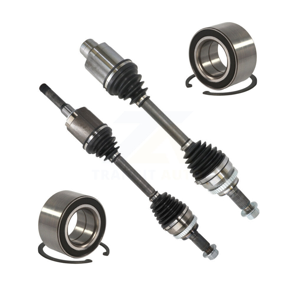 Kugel Front CV Axle Drive Shaft] Complete Assembly And Wheel Bearing Kit For 2012-2014 Ford Edge FWD with 2.0L Turbocharged - Left Right Side (Driver Passenger) KN7-100746