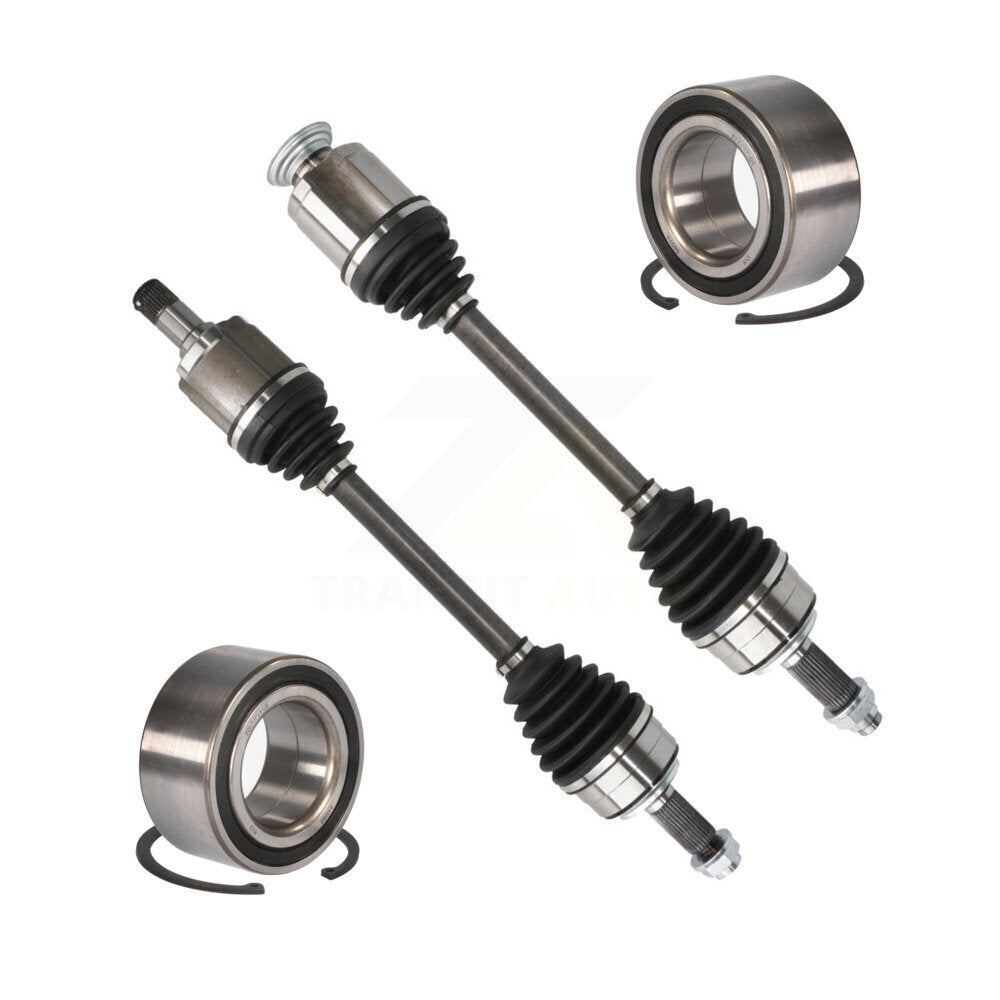 Kugel Front CV Axle Drive Shaft] Complete Assembly And Wheel Bearing Kit For 2013-2014 Honda Accord 3.5L with Automatic transmission Primary Design - Left Right Side (Driver Passenger) KN7-100752