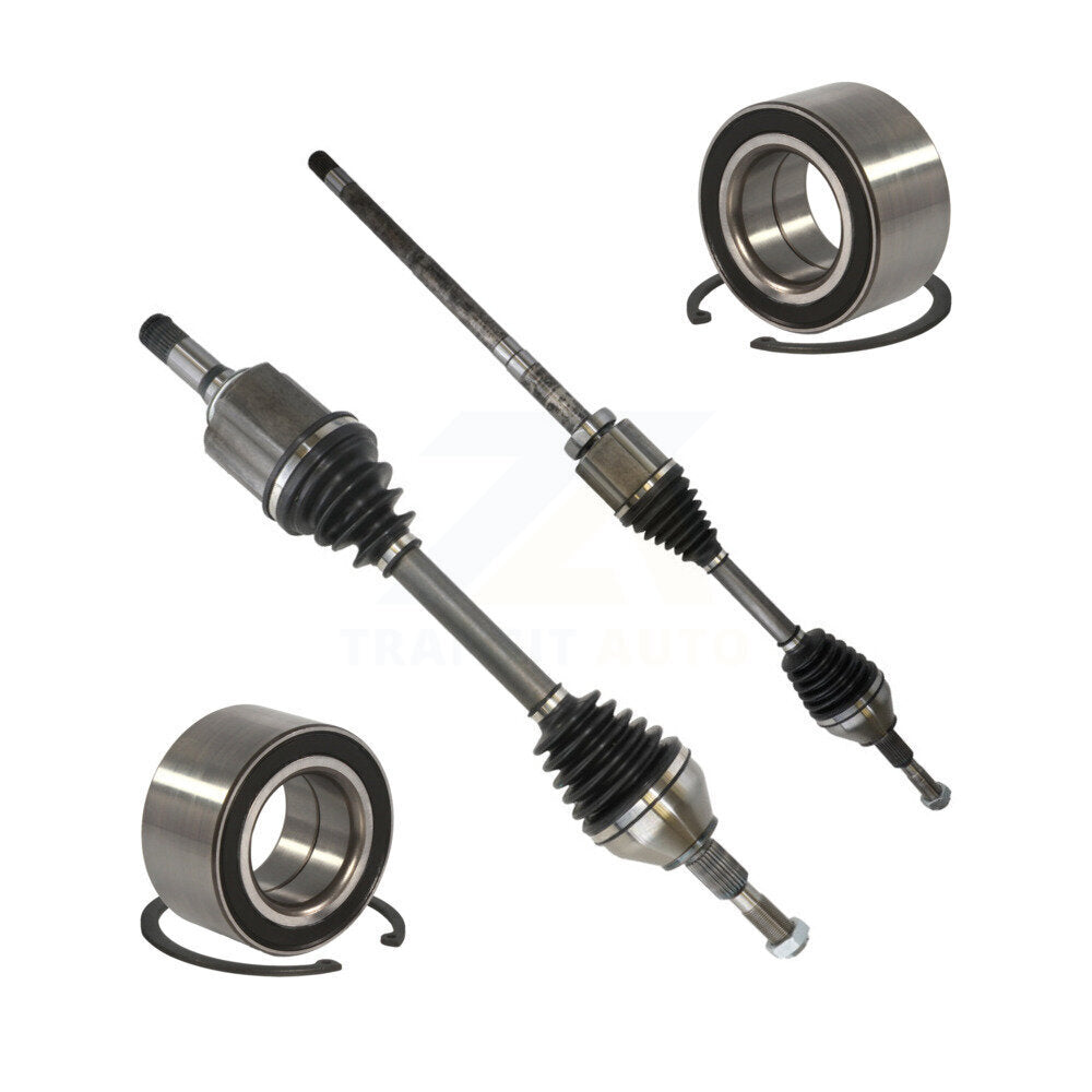 Kugel Front CV Axle Drive Shaft] Complete Assembly And Wheel Bearing Kit For 2015 Ford Edge AWD with 2.7L Turbocharged GAS engine Automatic transmission - Left Right Side (Driver Passenger) KN7-100755