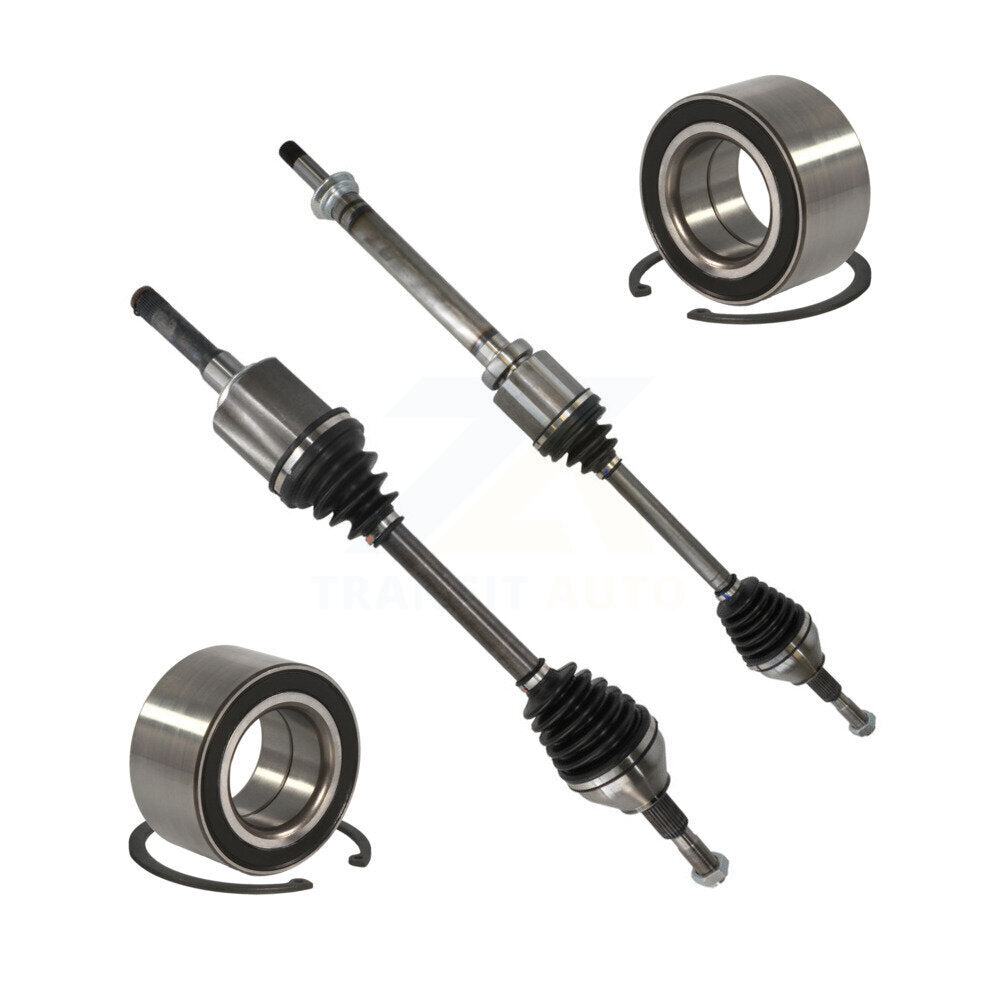 Kugel Front CV Axle Drive Shaft] Complete Assembly And Wheel Bearing Kit For 2015 Ford Edge FWD with 2.0L Turbocharged Automatic transmission - Left Right Side (Driver Passenger) KN7-100757