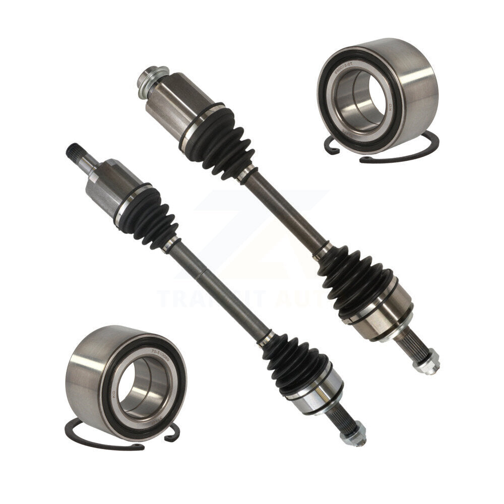 Kugel Front CV Axle Drive Shaft] Complete Assembly And Wheel Bearing Kit For 2016 Honda Civic 2.0L with Naturally Aspirated Manual transmission Sport - Left Right Side (Driver Passenger) KN7-100783