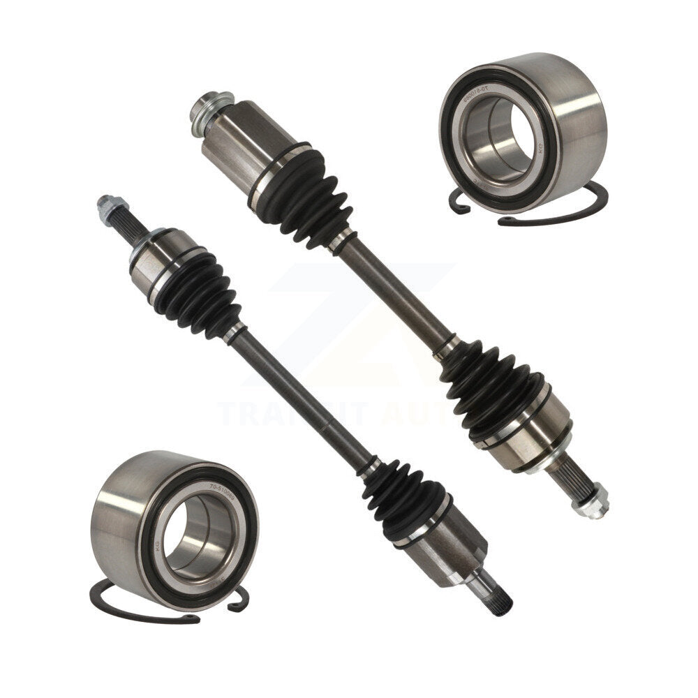 Kugel Front CV Axle Drive Shaft] Complete Assembly And Wheel Bearing Kit For 2016-2020 Honda Civic LX with 2.0L Naturally Aspirated Manual transmission - Left Right Side (Driver Passenger) KN7-100786