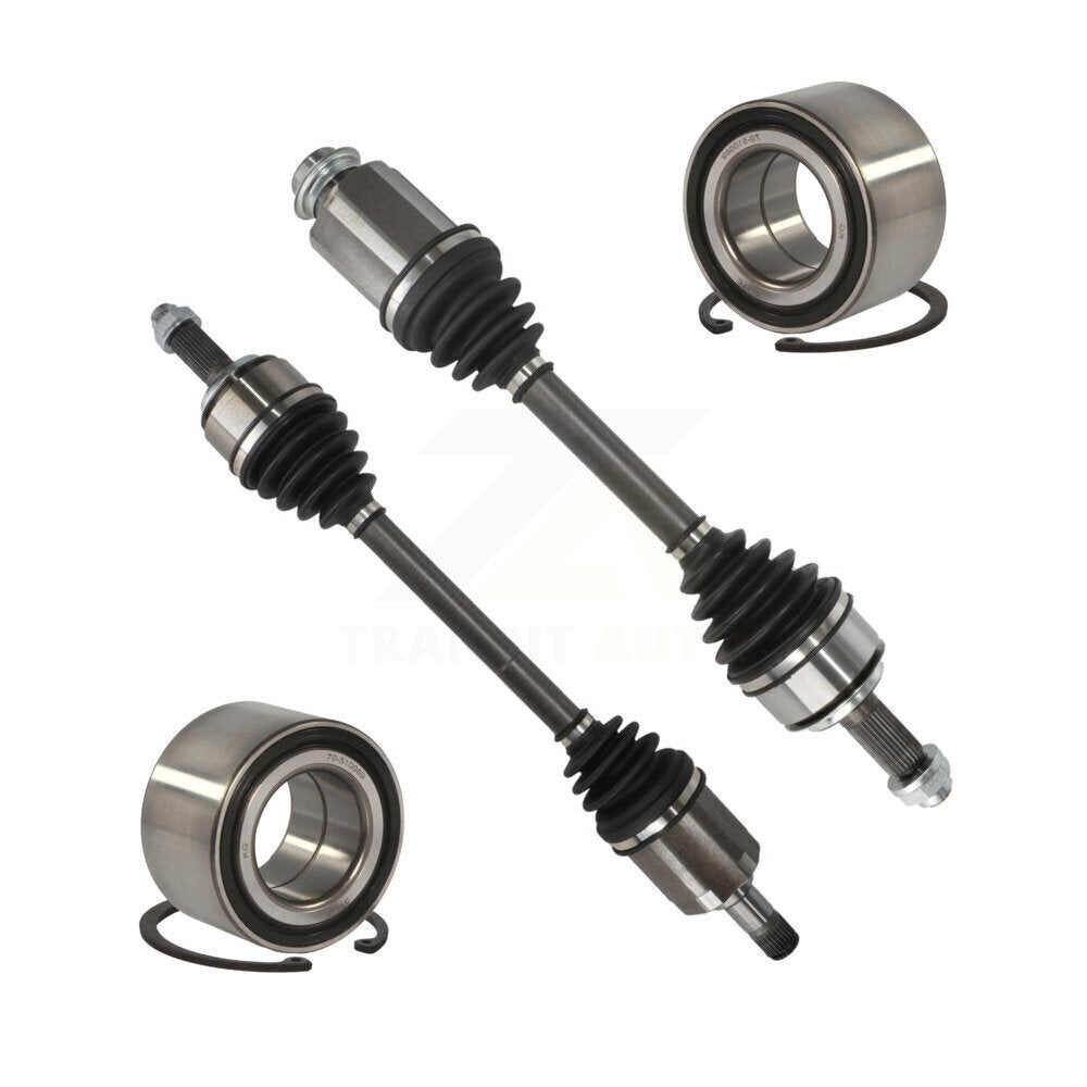 Kugel Front CV Axle Drive Shaft] Complete Assembly And Wheel Bearing Kit For 2016 Honda Civic LX with 2.0L Naturally Aspirated Manual transmission Sport - Left Right Side (Driver Passenger) KN7-100787