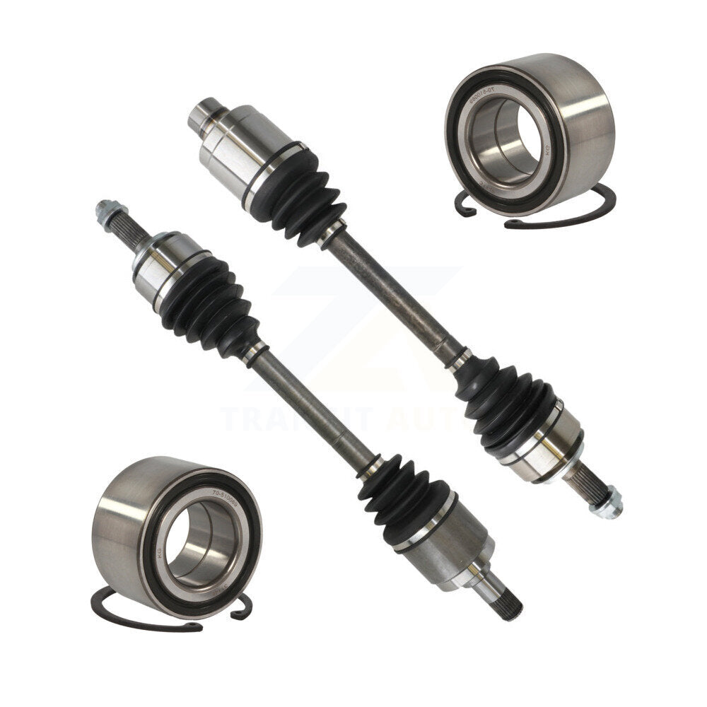 Kugel Front CV Axle Drive Shaft] Complete Assembly And Wheel Bearing Kit For 2014-2015 Honda Civic Sedan with 1.8L Manual transmission - Left Right Side (Driver Passenger) KN7-100796