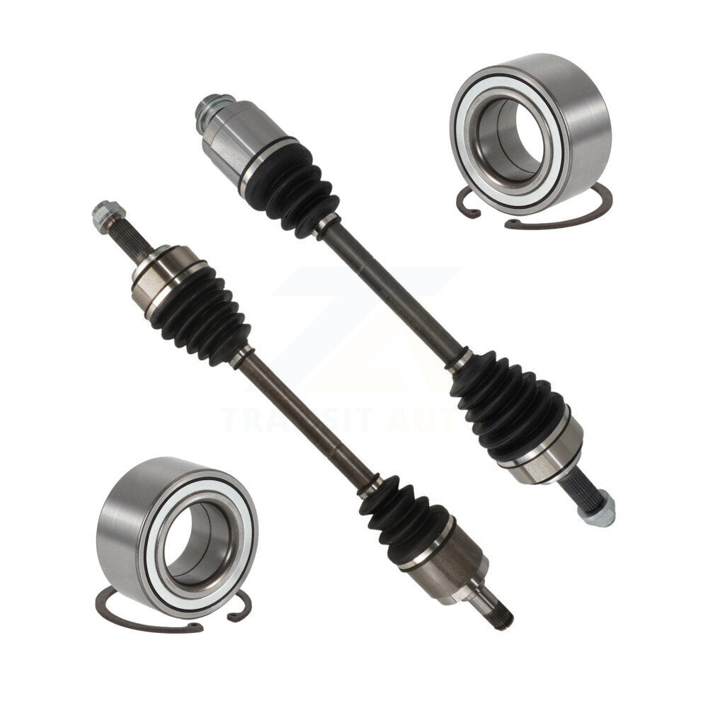 Kugel Front CV Axle Drive Shaft] Complete Assembly And Wheel Bearing Kit For 2003-2011 Honda Element EX with 2.4L - Left Right Side (Driver Passenger) KN7-100820