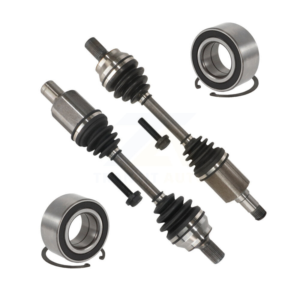 Kugel Front CV Axle Drive Shaft] Complete Assembly And Wheel Bearing Kit For 2010-2012 Mercedes-Benz C250 AWD 204 Type Primary Design - Left Right Side (Driver Passenger) KN7-100840