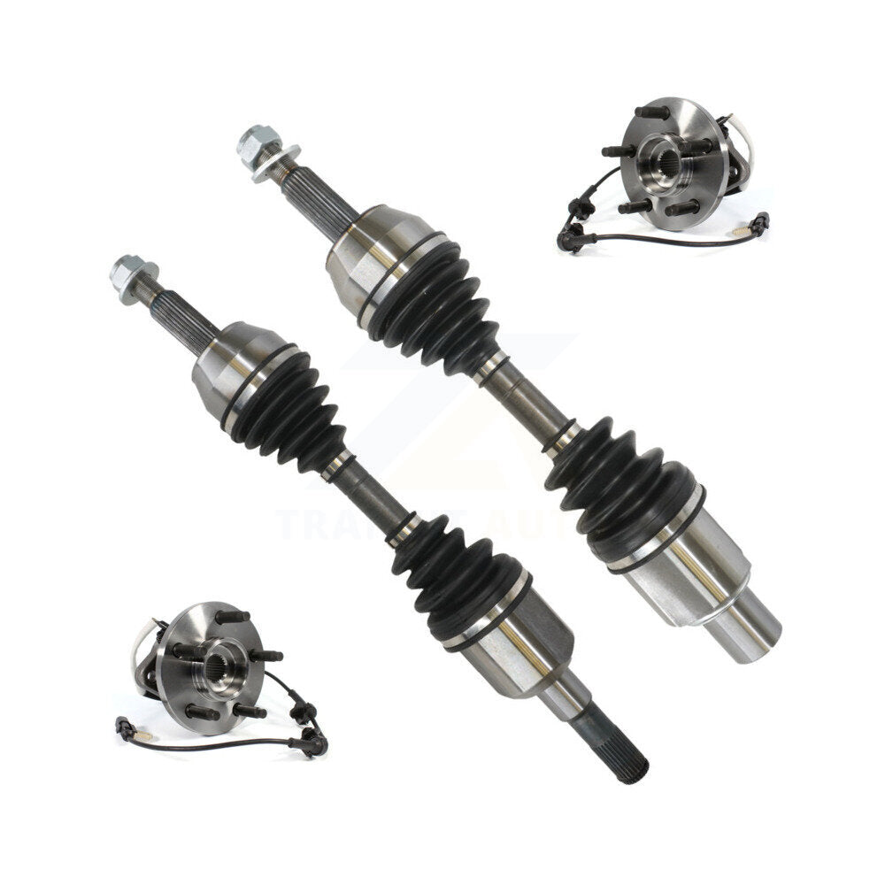 Kugel Front CV Axle Drive Shaft And Complete Wheel Hub Bearing Assembly Kit For Ford Ranger Mazda B4000 Square Connector 4WD - Left Right Side (Driver Passenger) KN7-100851