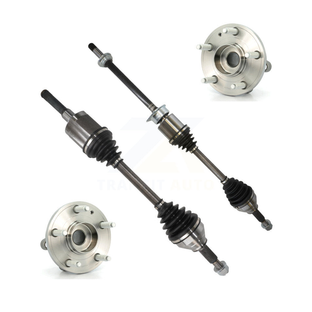 Kugel Front CV Axle Drive Shaft And Complete Wheel Hub Bearing Assembly Kit For Ford Explorer - Left Right Side (Driver Passenger) KN7-100853