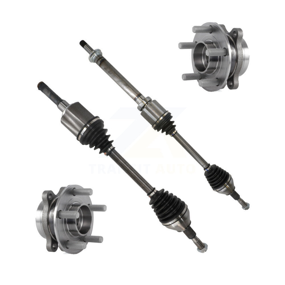 Kugel Front CV Axle Drive Shaft And Complete Wheel Hub Bearing Assembly Kit For 2015-2018 Ford Edge FWD with 2.0L Turbocharged Automatic transmission - Left Right Side (Driver Passenger) KN7-100867