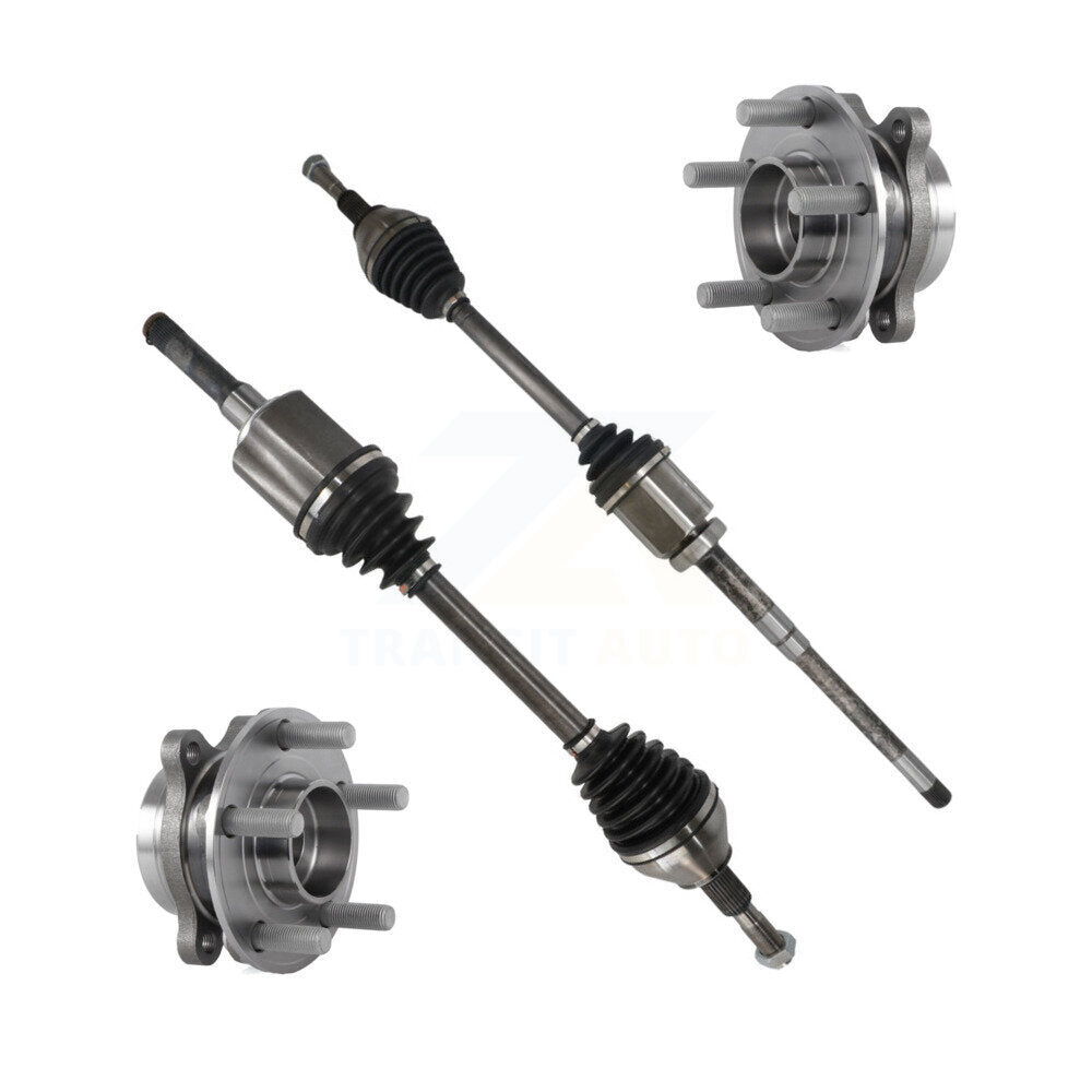 Kugel Front CV Axle Drive Shaft And Complete Wheel Hub Bearing Assembly Kit For 2015-2018 Ford Edge AWD with 2.0L Turbocharged GAS engine - Left Right Side (Driver Passenger) KN7-100868