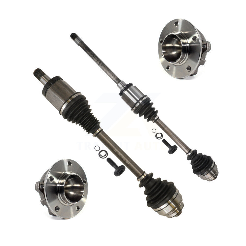 Kugel Front CV Axle Drive Shaft And Complete Wheel Hub Bearing Assembly Kit For 2015-2017 BMW X3 RWD With Electronic Suspension - Left Right Side (Driver Passenger) KN7-100870